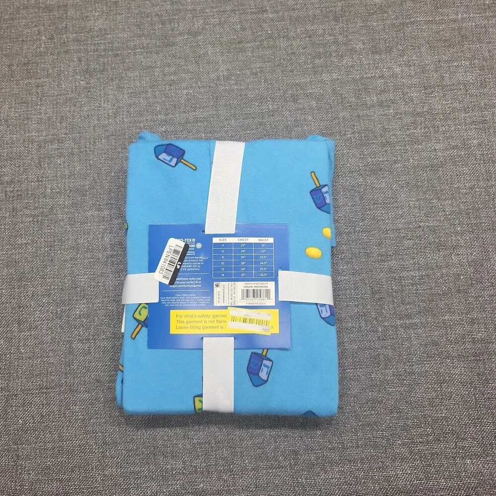Wondershop Kids Boys Girls Family Sleep Hanukkah Pajama Set Blue Size 14